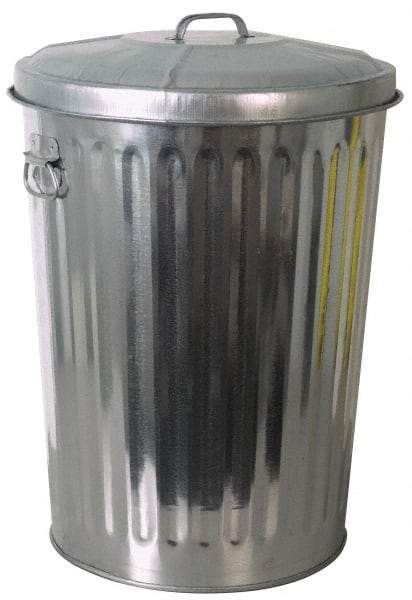 PRO-SOURCE - Galvanized Metal Pail with Lid - Galvanized Metal, 23-1/2" High - Exact Industrial Supply