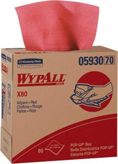 WypAll - Dry Shop Towel/Industrial Wipes - Pop-Up, 16-3/4" x 9" Sheet Size, Red - Exact Industrial Supply