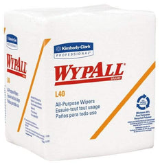 WypAll - L40 1/4 Fold General Purpose Wipes - Poly Pack, 12" x 12-1/2" Sheet Size, White - Exact Industrial Supply