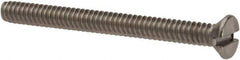 Value Collection - #6-32 UNC, 1-1/2" OAL Slotted Drive Machine Screw - Flat Head, Grade 316 Stainless Steel, Uncoated, Without Washer - Exact Industrial Supply