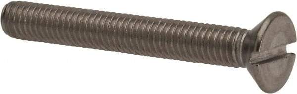 Value Collection - #10-32 UNF, 1-1/2" OAL Slotted Drive Machine Screw - Flat Head, Grade 316 Stainless Steel, Uncoated, Without Washer - Exact Industrial Supply