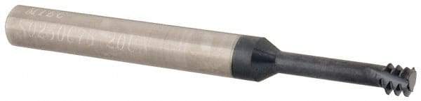 Iscar - 1/4-20 UNC, 0.187" Cutting Diam, 3 Flute, Solid Carbide Helical Flute Thread Mill - Internal/External Thread, 3/4" LOC, 2-1/2" OAL, 1/4" Shank Diam - Exact Industrial Supply