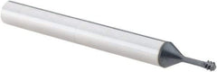 Iscar - #6-32 UNC, 0.1" Cutting Diam, 3 Flute, Solid Carbide Helical Flute Thread Mill - Internal Thread, 2-1/2" OAL, 1/4" Shank Diam - Exact Industrial Supply
