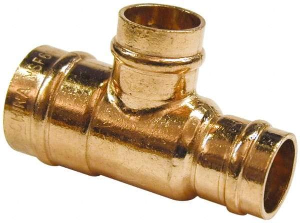 B&K Mueller - 3/4 x 1/2 x 3/4" Copper Pipe Tee - C x C x C, Presoldered - Exact Industrial Supply
