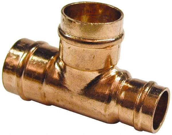 B&K Mueller - 3/4 x 3/4 x 1/2" Copper Pipe Tee - C x C x C, Presoldered - Exact Industrial Supply