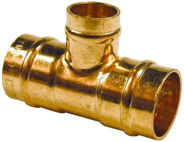 B&K Mueller - 3/4 x 1/2 x 1/2" Copper Pipe Tee - C x C x C, Presoldered - Exact Industrial Supply