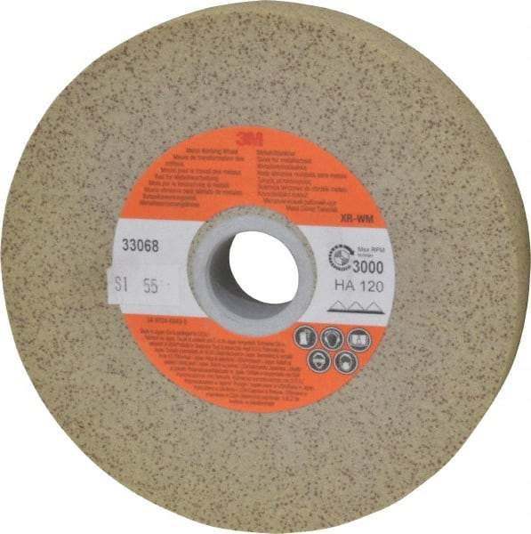 3M - 6" Diam, 1" Face Width, 1" Center Hole, Medium Grade, Aluminum Oxide Deburring Wheel - Unitized, Hard Grade, 3,600 RPM - Exact Industrial Supply