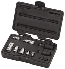 GearWrench - 10 Piece Universal & Socket Adapter Set - 1/4F x 3/8M, 3/8F x 1/4M, 3/8F x 1/2M, 1/2F x 3/8M, 1/2F x 3/4M" 1/4, 3/8 & Impact 1/4, 3/8, 1/2" - Exact Industrial Supply