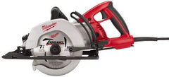 Milwaukee Tool - 15 Amps, 7-1/4" Blade Diam, 4,400 RPM, Electric Circular Saw - 120 Volts, Diamond Arbor Hole, Left Blade - Exact Industrial Supply