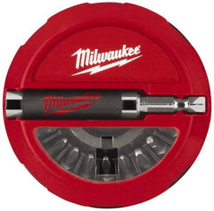 Milwaukee Tool - 20 Piece, 1/4" Drive Screwdriver Insert Bit Set - #1, 2 & 3 Phillips, T15 to T25 Torx, #1, #2 & #3 Square Recess, SL6-8 to SL8-10 Slotted - Exact Industrial Supply
