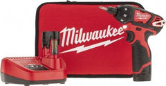 Milwaukee Tool - 12 Volts, Lithium-Ion Battery, Pistol Grip Cordless Screwdriver - 500 RPM, 150 Inch/Lbs. Torque - Exact Industrial Supply