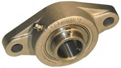 Browning - 3/4" ID, 4-13/32" OAL x 2-7/16" OAH 2-Bolt Flange - 1,444 Lb Static Cap, 2,611 Lb Dyn Cap, 3-35/64" Btw Mnt Hole Ctrs, Stainless Steel - Exact Industrial Supply