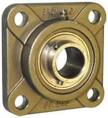 Browning - 3/4" ID, 3-3/8" OAL x 3-3/8" OAH 4-Bolt Flange - 1,444 Lb Static Cap, 2,611 Lb Dyn Cap, 2-1/2" Btw Mnt Hole Ctrs, Stainless Steel - Exact Industrial Supply