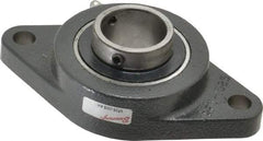 Browning - 1-1/4" ID, 5-9/16" OAL x 3-1/8" OAH 2-Bolt Flange Air Handling - 2,567 Lb Static Cap, 4,381 Lb Dyn Cap, 4-19/32" Btw Mnt Hole Ctrs, Cast Iron - Exact Industrial Supply