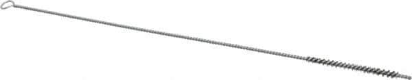 Schaefer Brush - 3" Long x 1/4" Diam Stainless Steel Long Handle Wire Tube Brush - Single Spiral, 15" OAL, 0.005" Wire Diam, 0.13" Shank Diam - Exact Industrial Supply