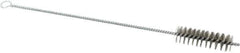 Schaefer Brush - 3" Long x 1" Diam Stainless Steel Long Handle Wire Tube Brush - Single Spiral, 15" OAL, 0.007" Wire Diam, 3/8" Shank Diam - Exact Industrial Supply