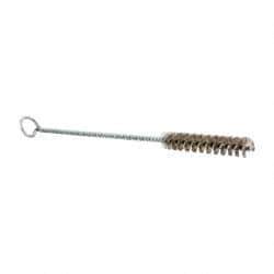 Schaefer Brush - 3" Long x 1/2" Diam Stainless Steel Long Handle Wire Tube Brush - Single Spiral, 27" OAL, 0.006" Wire Diam, 0.17" Shank Diam - Exact Industrial Supply