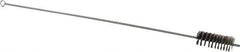 Schaefer Brush - 3" Long x 1-1/4" Diam Stainless Steel Long Handle Wire Tube Brush - Single Spiral, 27" OAL, 0.007" Wire Diam, 3/8" Shank Diam - Exact Industrial Supply
