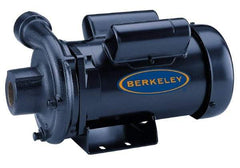 Berkeley - TEFC Motor, 230 Volt, 1 Phase, 2 HP, Cast Iron Straight Pump - 1-1/2 Inch Inlet, 1-1/4 Inch Outlet, 131 Max Head psi, Brass Impeller - Exact Industrial Supply