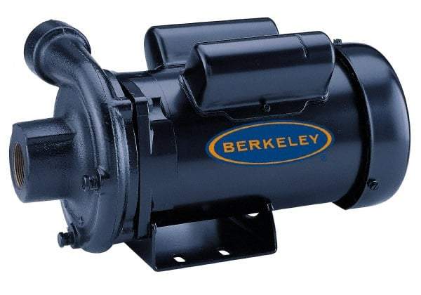 Berkeley - TEFC Motor, 208-230/460 Volt, 3 Phase, 2 HP, Cast Iron Straight Pump - 1-1/2 Inch Inlet, 1-1/4 Inch Outlet, 131 Max Head psi, Noryl Impeller - Exact Industrial Supply