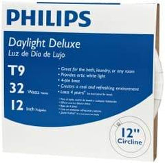 Philips - 32 Watt Fluorescent Tubular 4 Pin Lamp - 6,500°K Color Temp, 1,570 Lumens, T9, 12,000 hr Avg Life - Exact Industrial Supply