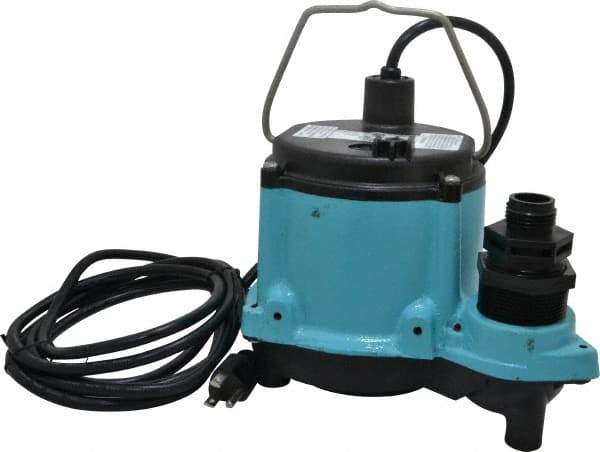 Little Giant Pumps - 1/3 hp, 115 Amp Rating, 115 Volts, Manual Operation, Dewatering Pump - Cast Iron Housing - Exact Industrial Supply