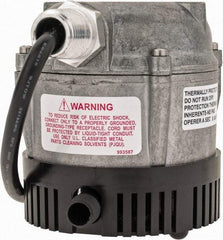 Little Giant Pumps - 115 Amp Rating, 115 Volts, Electric Button Operation, Submersible Pump - Cast Aluminum Housing - Exact Industrial Supply