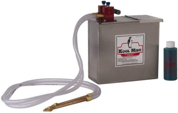 Kool Mist - 2 Outlet, 1 Gal Tank Capacity, Stainless Steel Tank Mist Coolant System - 4' Coolant Line Length, 6" Hose Length, 5/16" Nozzle Diam - Exact Industrial Supply