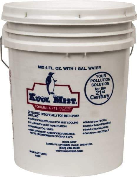 Kool Mist - Formula 78, 5 Gal Pail Cutting Fluid - Water Soluble - Exact Industrial Supply