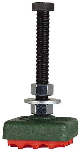 Made in USA - 3/4-10 Bolt Thread, 5-1/2" Wide Stud Mount Leveling Pad & Mount - 4,000 Max Lb Capacity - Exact Industrial Supply