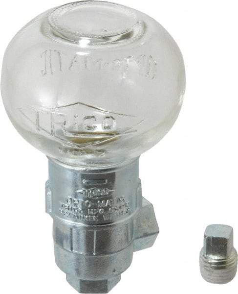 Trico - 1 Outlet, Glass Bowl, 2.5 Ounce Constant-Level Oil Reservoir - 1/4 NPT Outlet, 2-1/2" Diam x 4-1/4" High - Exact Industrial Supply