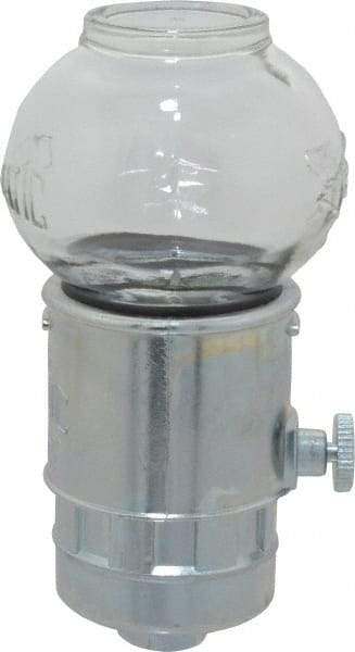 Trico - 1 Outlet, Glass Bowl, 4 Ounce Constant-Level Oil Reservoir - 1/4 NPT Outlet, 2-11/16" Diam x 5-3/4" High - Exact Industrial Supply