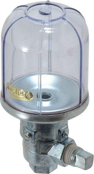 Trico - 1 Outlet, Plastic Bowl, 4 Ounce Constant-Level Oil Reservoir - 1/4 NPT Outlet, 2-5/16" Diam x 5-1/16" High - Exact Industrial Supply