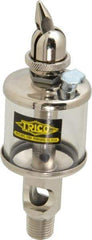 Trico - 1 Outlet, Glass Bowl, 1 Ounce Manual-Adjustable Oil Reservoir - 1/4 NPT Outlet, 1-5/8" Diam x 5-11/16" High - Exact Industrial Supply