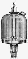 Trico - 1 Outlet, Acrylic Bowl, 8 Ounce Manual-Adjustable Oil Reservoir - 3/8 NPT Outlet, 2-5/8" Diam x 6-3/8" High - Exact Industrial Supply