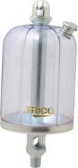 Trico - 1 Outlet, Acrylic Bowl, 8 Ounce Manual-Adjustable Oil Reservoir - 1/8 NPT Outlet, 2-5/8" Diam x 6-3/8" High - Exact Industrial Supply