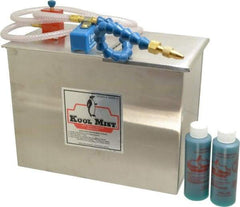 Kool Mist - 1 Outlet, 3 Gal Tank Capacity, Stainless Steel Tank Mist Coolant System - 4' Coolant Line Length, 12" Hose Length, 5/16" Nozzle Diam - Exact Industrial Supply