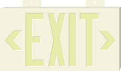 NMC - Exit, Plastic Exit Sign - 15-1/4" Wide x 8-1/4" High, Glow-in-the-Dark - Exact Industrial Supply