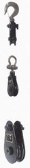 Value Collection - 4, 400 Lbs. Load Limit, Side Release Snatch Block - Single Sheave, 3 Inch Outside Diameter, Wire Rope, 5/16 Inch Diameter, Steel - Exact Industrial Supply