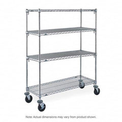 Metro - 900 Lb Capacity 4 Shelf Mobile Wire Shelving Unit - Add-On Unit - Exact Industrial Supply