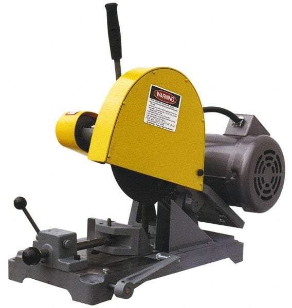 Kalamazoo - 10" Blade Diam, 5/8" Arbor Hole, Straight Chop & Cutoff Saw - 3 Phase, 3,450 RPM, 3 hp, 220/440 Volts, 1-1/2" in Solids at 90°, 2-1/2" in Pipe at 90° - Exact Industrial Supply