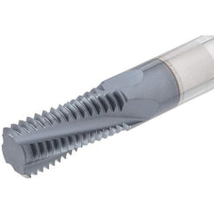 Iscar - 1/8-28 BSPT, 0.2362" Cutting Diam, 3 Flute, Solid Carbide Helical Flute Thread Mill - Internal/External Thread, 3/8" LOC, 58mm OAL, 6mm Shank Diam - Exact Industrial Supply