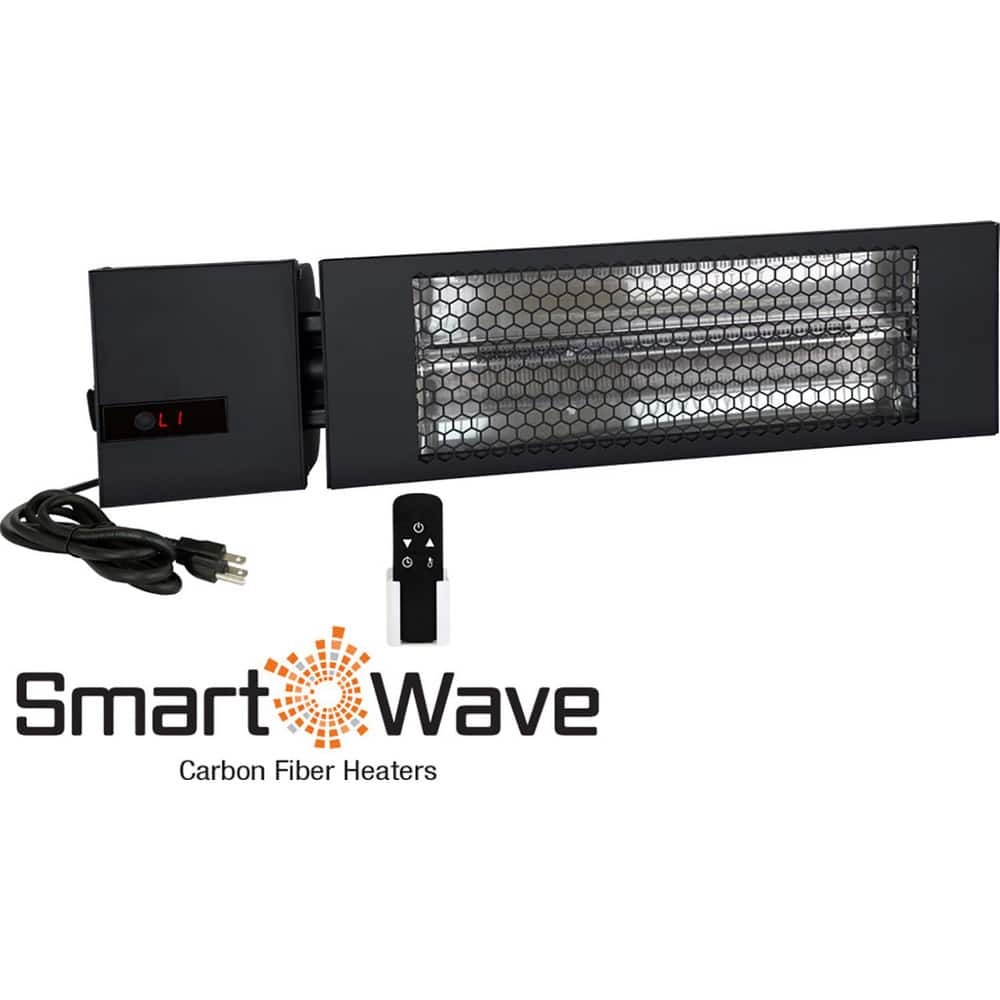 Infrared Suspended Heaters; Heating Capacity: 5118; Voltage: 240.00; Phase: Single; Length (Inch): 24.00; Height (Inch): 12.62 in; Width (Inch): 6; Width (Decimal Inch): 6; Element Type: Carbon Fiber Emitter; Housing Color: Black; Maximum Amperage: 6.30;