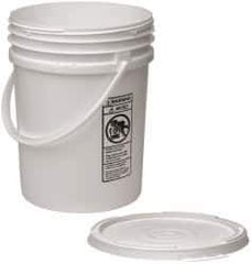 Made in USA - 5.5 Gallon Closure Capacity, Screw On Closure, White Drum Pail - Polyethylene, UN 12H2/Y24/S - Exact Industrial Supply