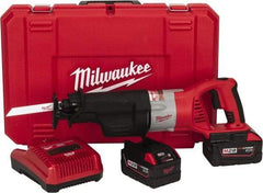Milwaukee Tool - 28V, 0 to 2,000, 0 to 3,000 SPM, Cordless Reciprocating Saw - 1-1/8" Stroke Length, 15-7/8" Saw Length, 2 Lithium-Ion Batteries Included - Exact Industrial Supply
