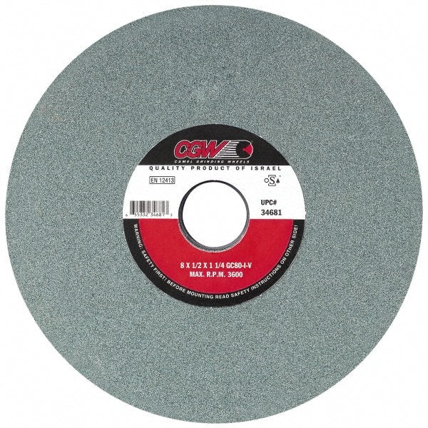 Camel Grinding Wheels - 8" Diam x 1-1/4" Hole x 1/2" Thick, I Hardness, 80 Grit Surface Grinding Wheel - Exact Industrial Supply
