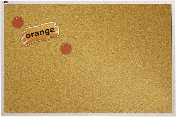 Quartet - 96" Wide x 48" High Open Cork Bulletin Board - Natural (Color) - Exact Industrial Supply
