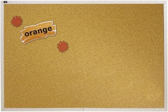 Quartet - 96" Wide x 48" High Open Cork Bulletin Board - Natural (Color) - Exact Industrial Supply