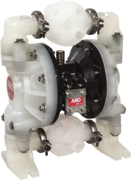 ARO/Ingersoll-Rand - 1" NPT, Nonmetallic, Air Operated Diaphragm Pump - Nitrile Diaphragm, Polypropylene Housing - Exact Industrial Supply