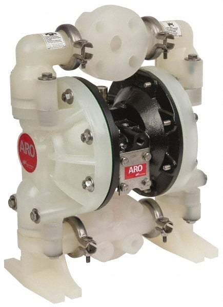 ARO/Ingersoll-Rand - 1" NPT, Nonmetallic, Air Operated Diaphragm Pump - PTFE Diaphragm, Polypropylene Housing - Exact Industrial Supply